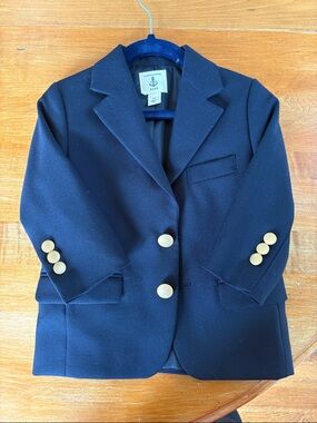 Lands' End Navy Kids Blazer with Gold Buttons